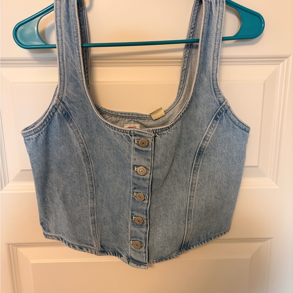 Levi's Light Blue Denim Crop Top